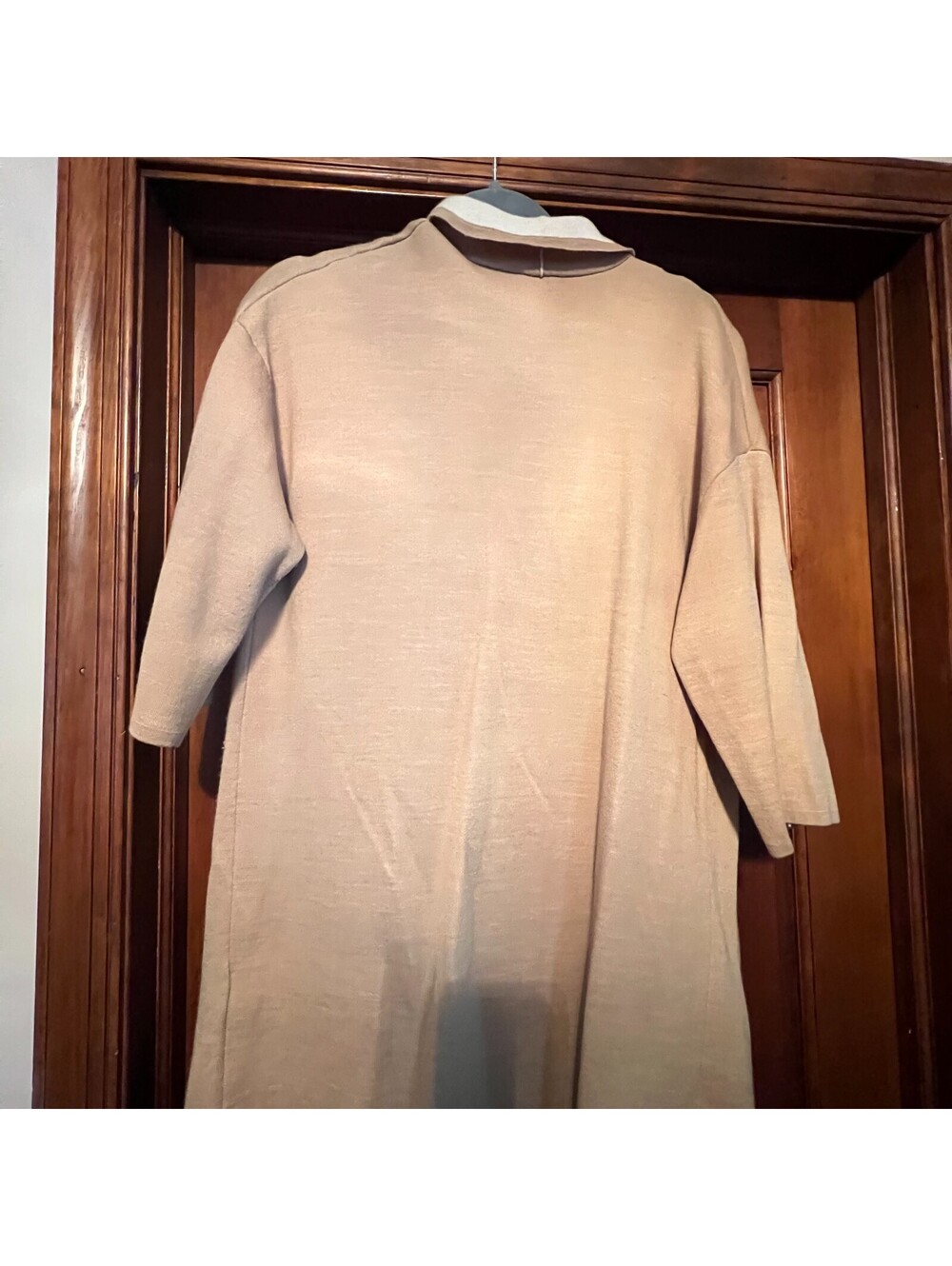 Chico's Size 1 (M) Camel Tan Ivory Cardigan 3/4 Sleeve